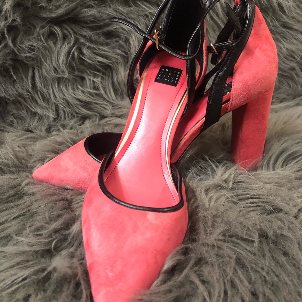 Hot pink suede heels